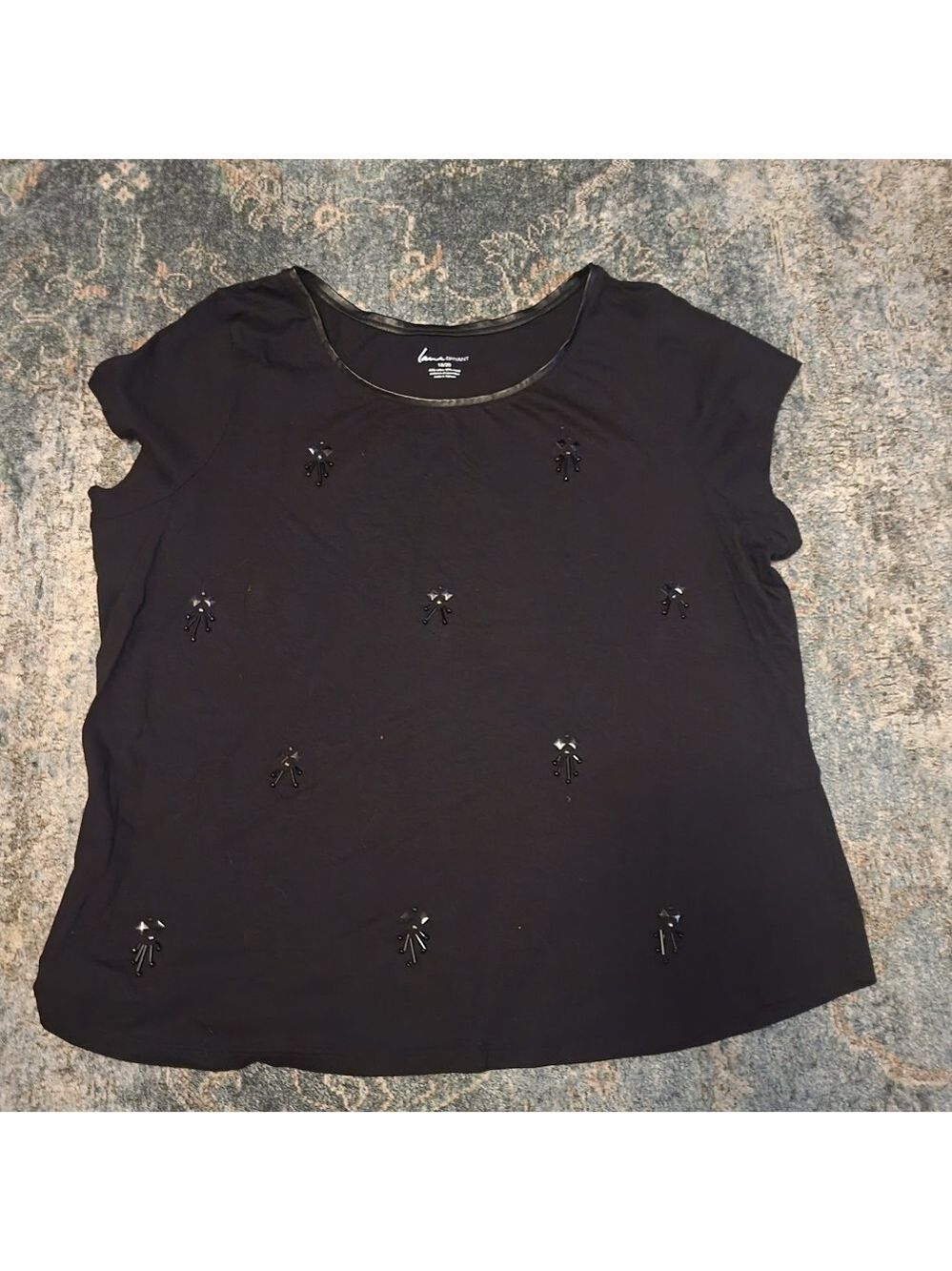 Lane Bryant Black Beaded Women's Top Size 18/20